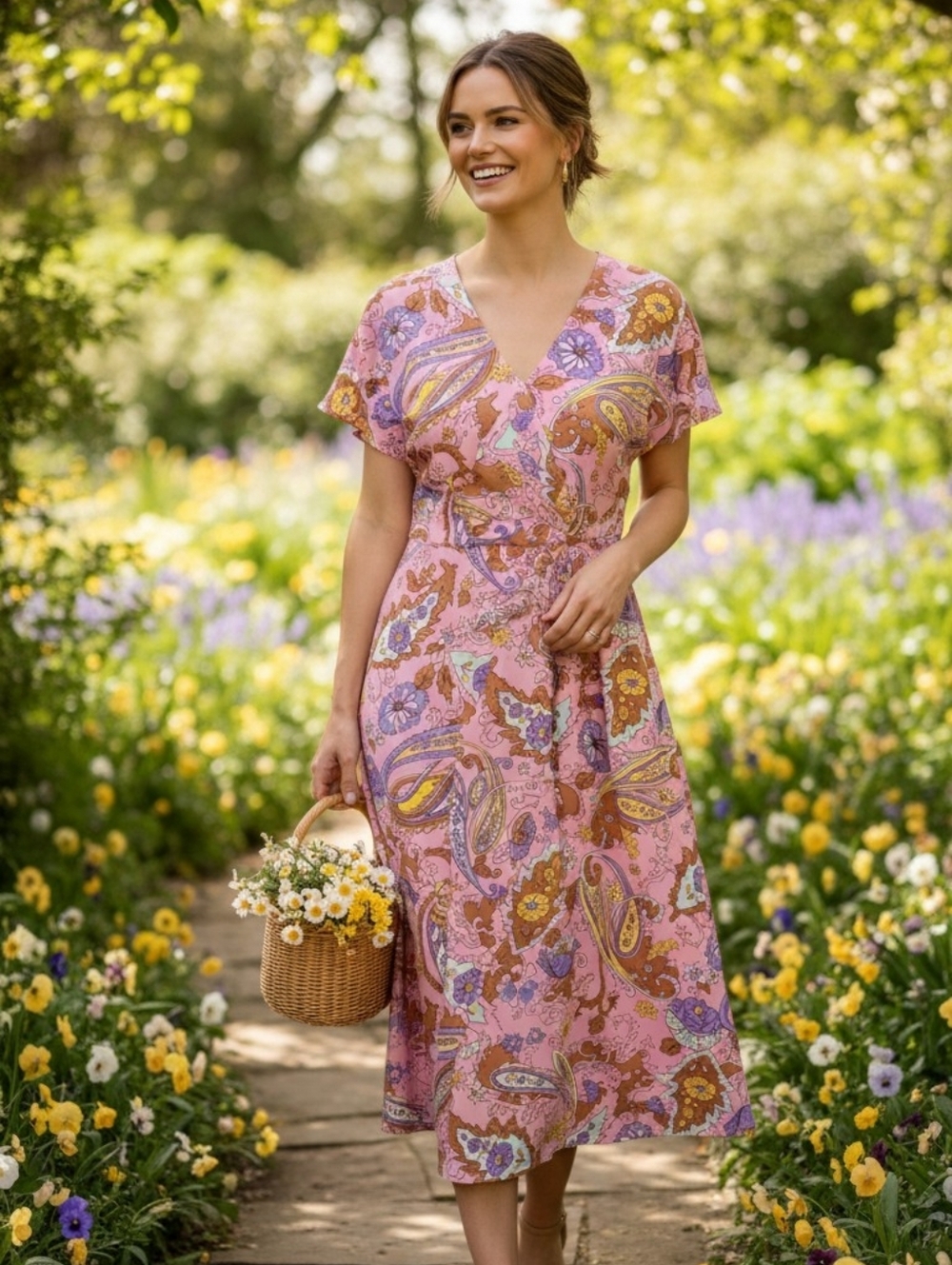 *NWT* COACH Pink Floral Paisley Dress